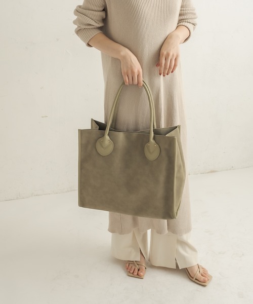 CAPRICIEUX LE'MAGE（カプリシューレマージュ）の「ソフトスクエアトートバッグ（トートバッグ・レディース・カーキ/キャメル・ONESIZE）」の9枚目の写真