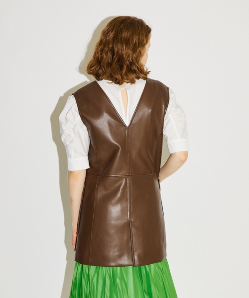 PUBLIC TOKYO（パブリックトウキョウ）の「パワースリーブブラウス（シャツ/ブラウス・レディース・ホワイト/ダークグレー・FREE）」の12枚目の写真