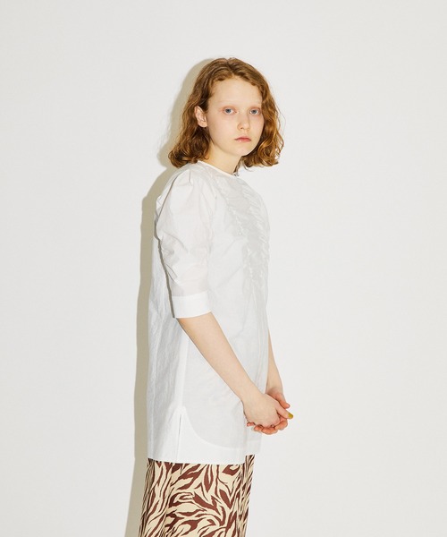 PUBLIC TOKYO（パブリックトウキョウ）の「パワースリーブブラウス（シャツ/ブラウス・レディース・ホワイト/ダークグレー・FREE）」の16枚目の写真