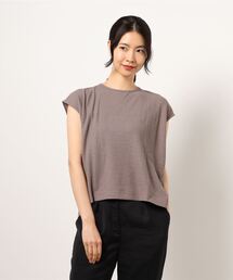 Samansa Mos2 blue | ワッフルフレンチスリーブTee(Tシャツ/カットソー)