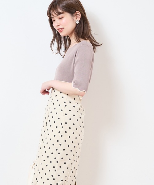 natural couture（ナチュラルクチュール）の「【WEB限定】袖口配色スカラップ強撚ニット（ニット/セーター・レディース・アイボリー/その他1/ブラック/レッド/グレイッシュベージュ/その他2・FREE）」の20枚目の写真