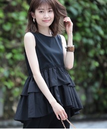 極美品♡アプワイザーリッシェ 裾ドッキングパールカットソー ペプラム半袖フレアg 極美品♡アプワイザーリッシェ 裾ドッキングパールカットソー