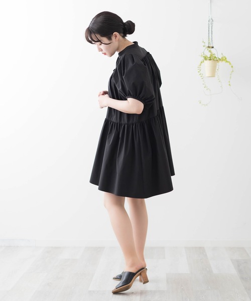 ABBEY MARKET(アビーマーケット)の「RECLY 半袖 ティアードワンピース(ワンピース・レディース・オフホワイト/ブラック・FREE)」の11枚目の写真
