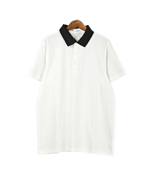 LUXSTYLE（ラグスタイル）の「ジャガード半袖ポロシャツ（ポロシャツ・メンズ・ホワイト/ブラック/ネイビー・M/L/XL）」の17枚目の写真