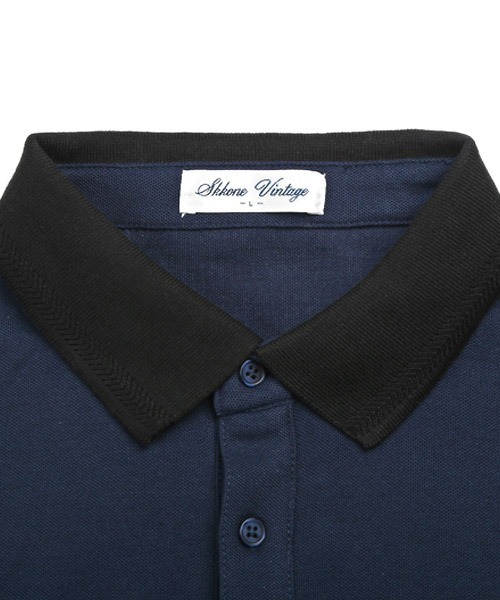 LUXSTYLE（ラグスタイル）の「ジャガード半袖ポロシャツ（ポロシャツ・メンズ・ホワイト/ブラック/ネイビー・M/L/XL）」の13枚目の写真