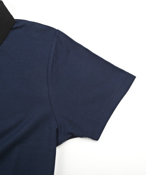 LUXSTYLE（ラグスタイル）の「ジャガード半袖ポロシャツ（ポロシャツ・メンズ・ホワイト/ブラック/ネイビー・M/L/XL）」の5枚目の写真