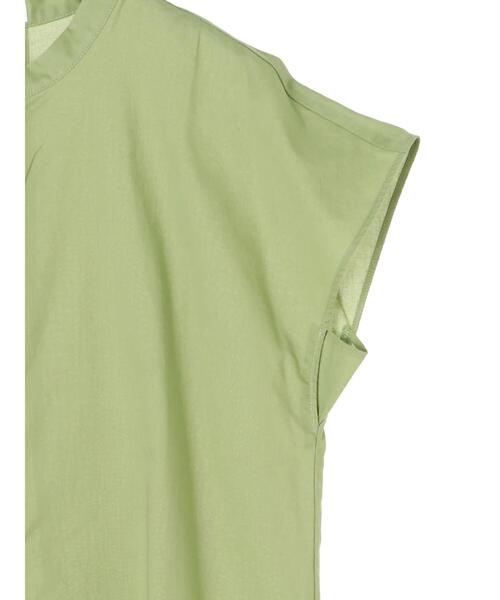 PLEATS PLEASE フレンチスリーブチュニック シャツカラー Green Parks（グリーンパークス）の「フレンチスリーブバンド