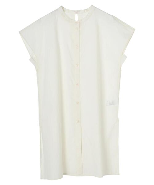 Green Parks(グリーンパークス)の「フレンチスリーブバンドカラーシャツチュニック*(シャツ/ブラウス・レディース・オフホワイト/グリーン/ブラック/ピンク/ブラウン・FREE)」の14枚目の写真