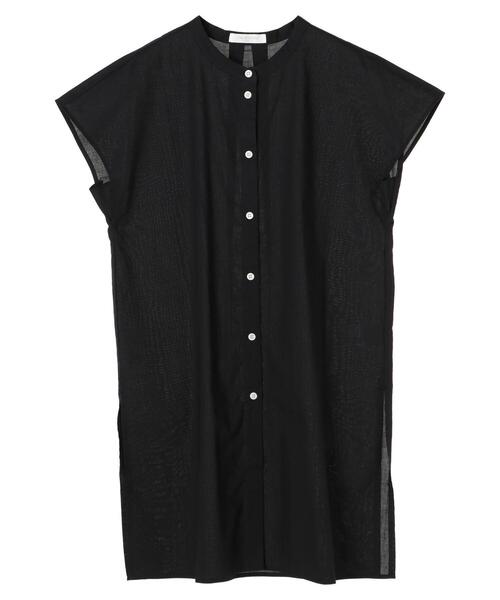 Green Parks(グリーンパークス)の「フレンチスリーブバンドカラーシャツチュニック*(シャツ/ブラウス・レディース・オフホワイト/グリーン/ブラック/ピンク/ブラウン・FREE)」の15枚目の写真