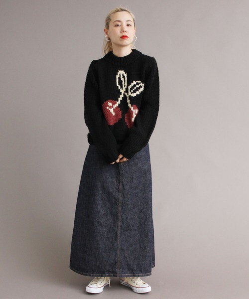 peu pres（プープレ）の「●インターシャ 手編みニット（ニット/セーター・レディース・ホワイト/ブラック・FREE）」の21枚目の写真