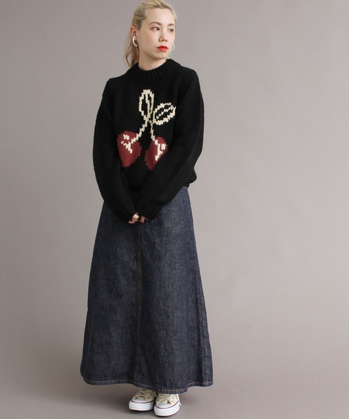 peu pres（プープレ）の「●インターシャ 手編みニット（ニット/セーター・レディース・ホワイト/ブラック・FREE）」の22枚目の写真