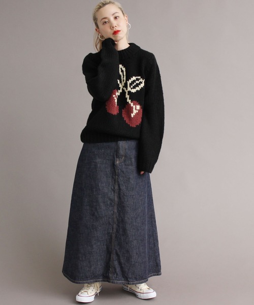 peu pres（プープレ）の「●インターシャ 手編みニット（ニット/セーター・レディース・ホワイト/ブラック・FREE）」の14枚目の写真