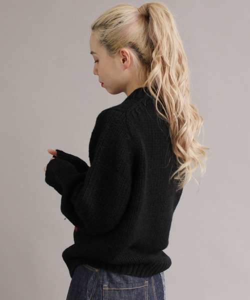 peu pres（プープレ）の「●インターシャ 手編みニット（ニット/セーター・レディース・ホワイト/ブラック・FREE）」の20枚目の写真