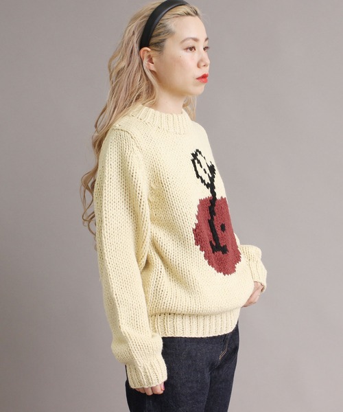 peu pres（プープレ）の「●インターシャ 手編みニット（ニット/セーター・レディース・ホワイト/ブラック・FREE）」の18枚目の写真