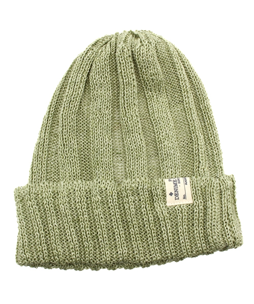 Denime（ドゥニーム）の「BASIC KNIT CAP LINEN/ベーシックニットキャップリネン（ニットキャップ/ビーニー・メンズ・ブラック/オリーブ/サックスブルー/ネイビー/マスタード/レッド・FREE）」の14枚目の写真