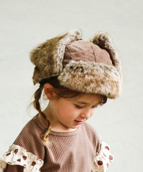 pairmanon（ペアマノン）の「ユニセックスフェイクファーボアキャップ（キャップ・キッズ・ダークブラウン/ベージュ/モカ/チョコ/ライトベージュ/グレイッシュベージュ・FREE）」の3枚目の写真