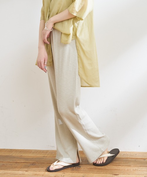 CIAOPANIC TYPY(チャオパニックティピー)の「【ZOZOTOWN限定】スラブワッフルイージーパンツ(その他パンツ・レディース・アイボリー/チャコールグレー/グリーン・ONE SIZE)」の2枚目の写真