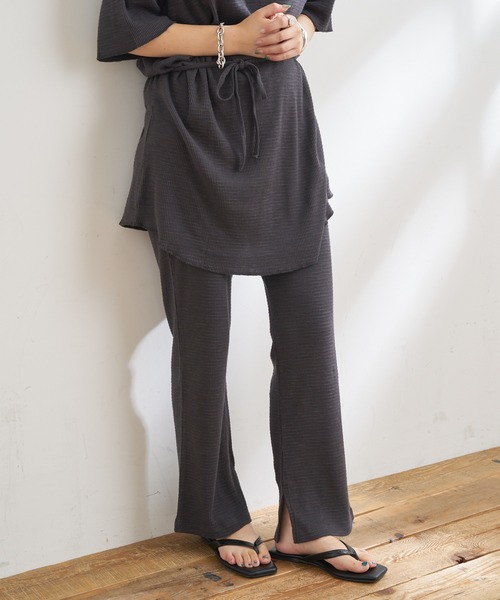 CIAOPANIC TYPY(チャオパニックティピー)の「【ZOZOTOWN限定】スラブワッフルイージーパンツ(その他パンツ・レディース・アイボリー/チャコールグレー/グリーン・ONE SIZE)」の10枚目の写真