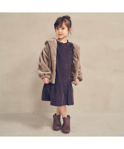 apres les cours（アプレレクール）の「ファーフリースパーカー（パーカー・キッズ・ベージュ/アイボリー・120/110/140/100/130/80/90）」の12枚目の写真