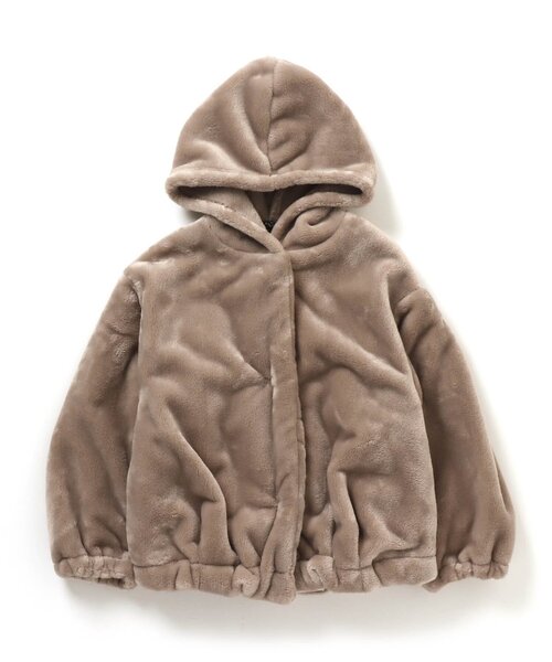 apres les cours（アプレレクール）の「ファーフリースパーカー（パーカー・キッズ・ベージュ/アイボリー・120/110/140/100/130/80/90）」の4枚目の写真