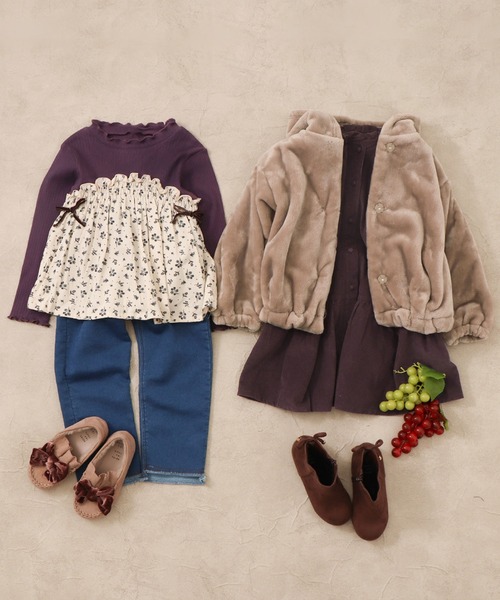 apres les cours（アプレレクール）の「ファーフリースパーカー（パーカー・キッズ・ベージュ/アイボリー・120/110/140/100/130/80/90）」の16枚目の写真