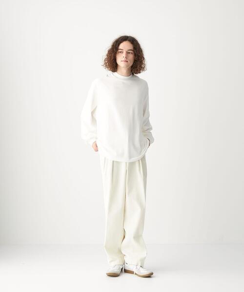 CITEN(シテン)の「<CITEN(シテン)>GIZAコットン スタンドネック Tシャツ(Tシャツ/カットソー・メンズ・ライトピンク/ホワイト/ダークグレー・FREE)」の8枚目の写真