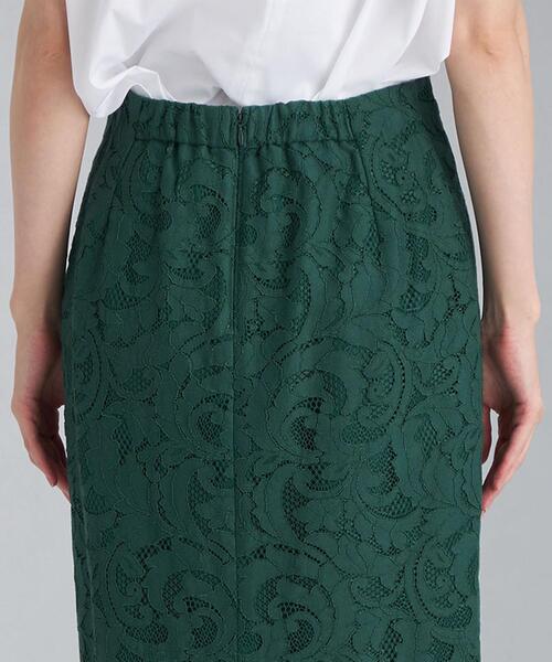 green label relaxing(グリーンレーベルリラクシング)の「CNl レース ロング タイト スカート(スカート・レディース・ダークグリーン/ベージュ/ネイビー・38/36)」の8枚目の写真