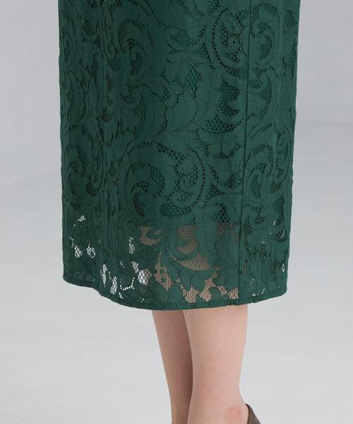 green label relaxing(グリーンレーベルリラクシング)の「CNl レース ロング タイト スカート(スカート・レディース・ダークグリーン/ベージュ/ネイビー・38/36)」の9枚目の写真
