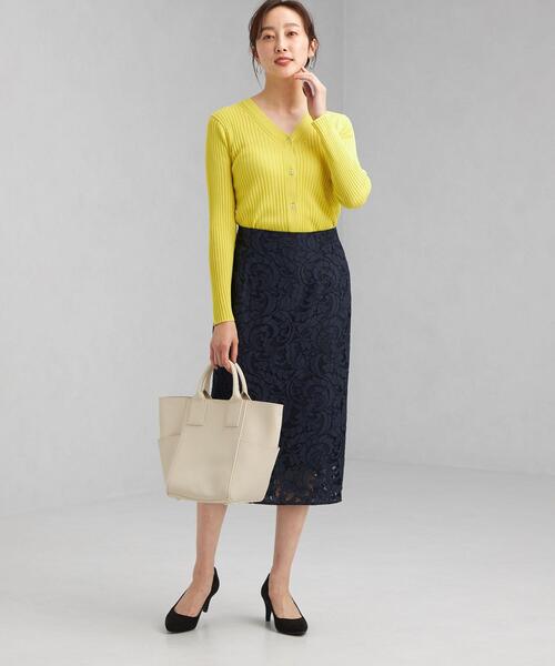 green label relaxing(グリーンレーベルリラクシング)の「CNl レース ロング タイト スカート(スカート・レディース・ダークグリーン/ベージュ/ネイビー・38/36)」の16枚目の写真