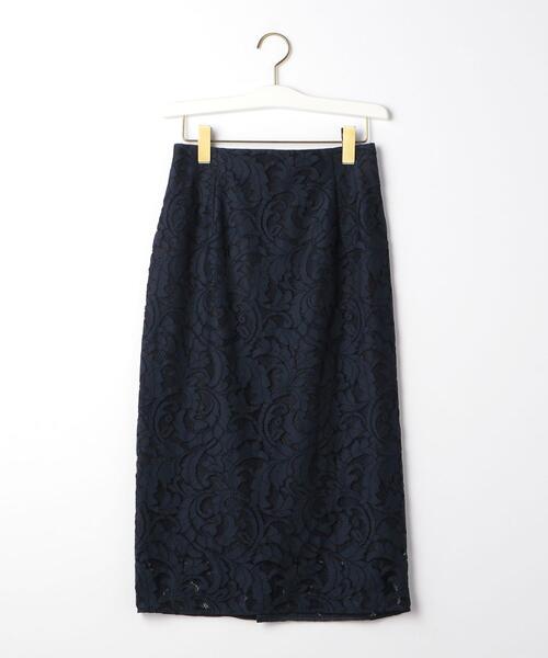 green label relaxing(グリーンレーベルリラクシング)の「CNl レース ロング タイト スカート(スカート・レディース・ダークグリーン/ベージュ/ネイビー・38/36)」の19枚目の写真