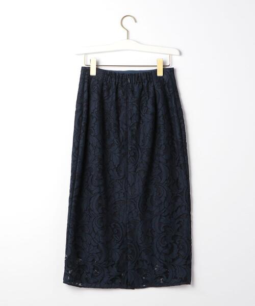 green label relaxing(グリーンレーベルリラクシング)の「CNl レース ロング タイト スカート(スカート・レディース・ダークグリーン/ベージュ/ネイビー・38/36)」の20枚目の写真