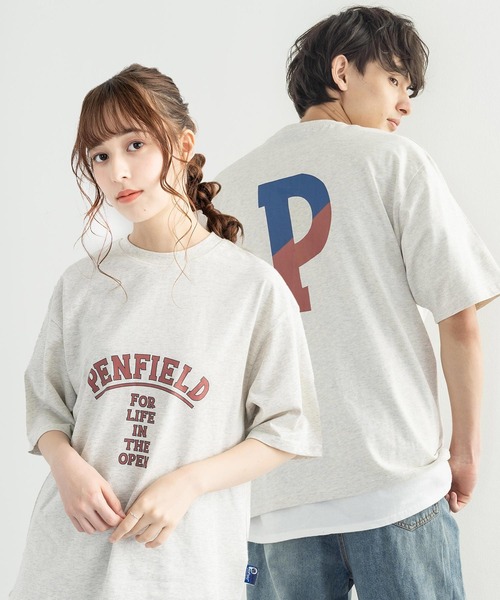 PEN FIELD（ペンフィールド）の「オーバーサイズ PENFIELD ペンフィールド インパクトロゴバックプリント半袖Tシャツ 別注（Tシャツ/カットソー・メンズ・ホワイト/ブラック/ネイビー/ブルー/グリーン/オートミール/チャコール/ホワイト系・M/XL/L）」の6枚目の写真