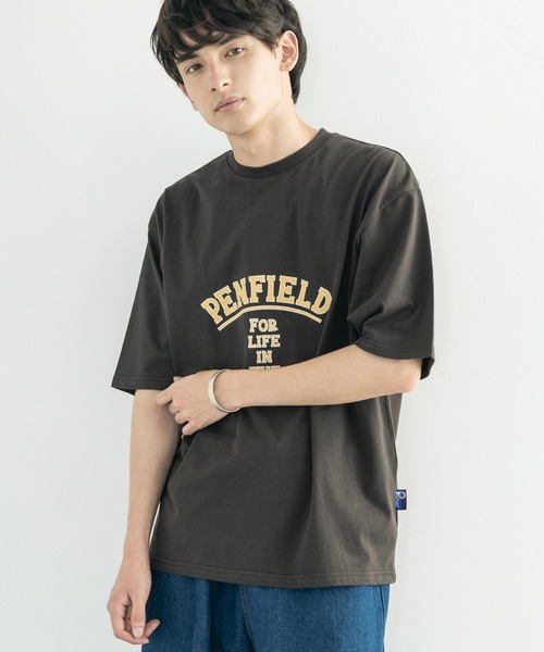 PEN FIELD（ペンフィールド）の「オーバーサイズ PENFIELD ペンフィールド インパクトロゴバックプリント半袖Tシャツ 別注（Tシャツ/カットソー・メンズ・ホワイト/ブラック/ネイビー/ブルー/グリーン/オートミール/チャコール/ホワイト系・M/XL/L）」の4枚目の写真