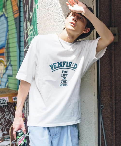 PEN FIELD（ペンフィールド）の「オーバーサイズ PENFIELD ペンフィールド インパクトロゴバックプリント半袖Tシャツ 別注（Tシャツ/カットソー・メンズ・ホワイト/ブラック/ネイビー/ブルー/グリーン/オートミール/チャコール/ホワイト系・M/XL/L）」の18枚目の写真