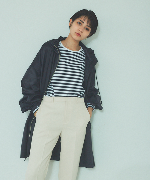 Rouge vif（ルージュヴィフ）の「ヴィンテージサテンフードコート（ブルゾン・レディース・ネイビー/カーキ・フリー）」の2枚目の写真