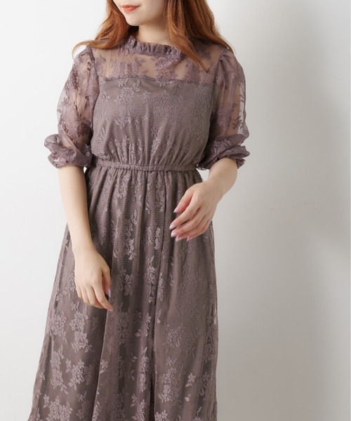 OLIVE des OLIVE（オリーブデオリーブ）の「【WEB限定】チュールプチハイワンピース（ワンピース・レディース・ブラック/サックスブルー/ライトブラウン・FREE）」の2枚目の写真