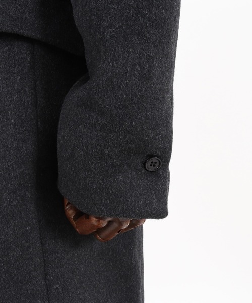 CAMBIO（カンビオ）の「mj8119-襟フェイクレザー切り替えチェスターコート（チェスターコート・メンズ・チャコール/ブラック/ベージュ・L/S/M）」の17枚目の写真