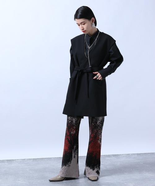 HARE(ハレ)の「ベルトツキロングベスト(HARE)(その他アウター・レディース・ブラック/グリーン・FREE)」の5枚目の写真