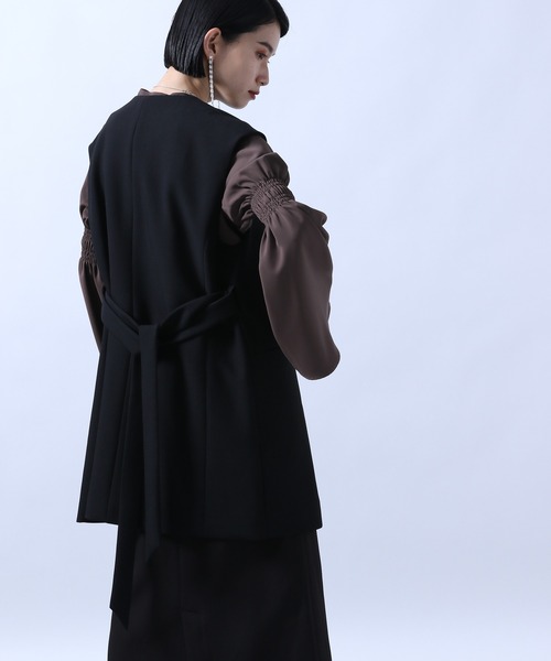 HARE(ハレ)の「ベルトツキロングベスト(HARE)(その他アウター・レディース・ブラック/グリーン・FREE)」の8枚目の写真