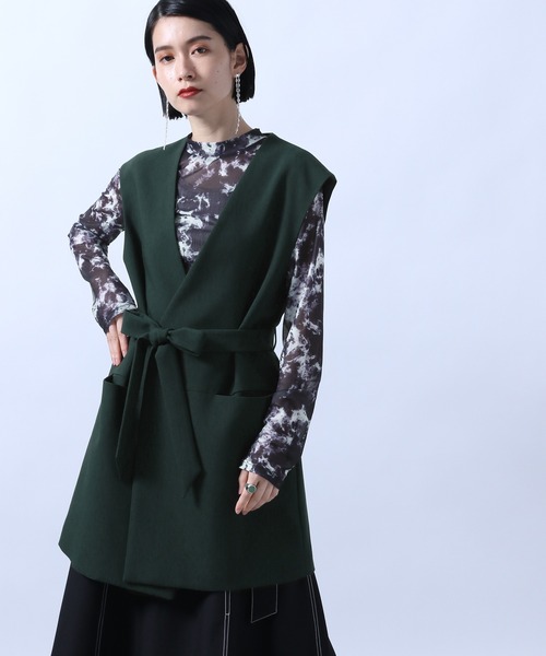 HARE(ハレ)の「ベルトツキロングベスト(HARE)(その他アウター・レディース・ブラック/グリーン・FREE)」の12枚目の写真