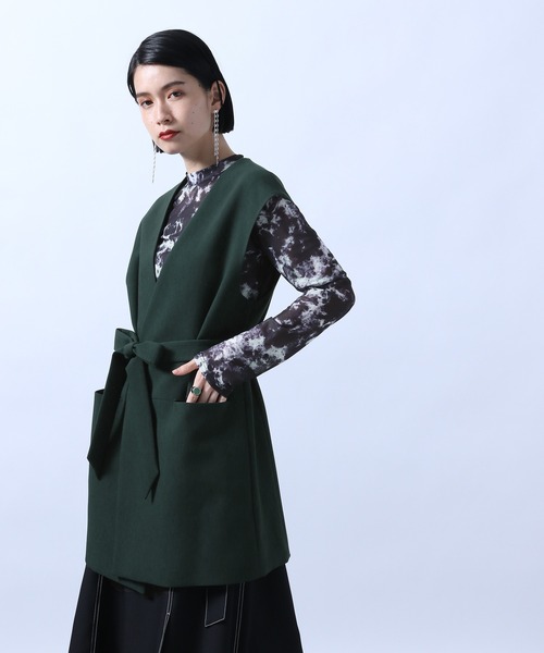 HARE(ハレ)の「ベルトツキロングベスト(HARE)(その他アウター・レディース・ブラック/グリーン・FREE)」の13枚目の写真