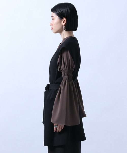 HARE(ハレ)の「ベルトツキロングベスト(HARE)(その他アウター・レディース・ブラック/グリーン・FREE)」の15枚目の写真