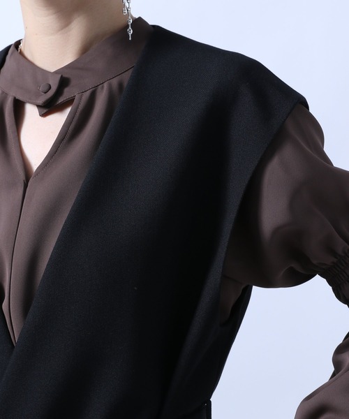 HARE(ハレ)の「ベルトツキロングベスト(HARE)(その他アウター・レディース・ブラック/グリーン・FREE)」の18枚目の写真