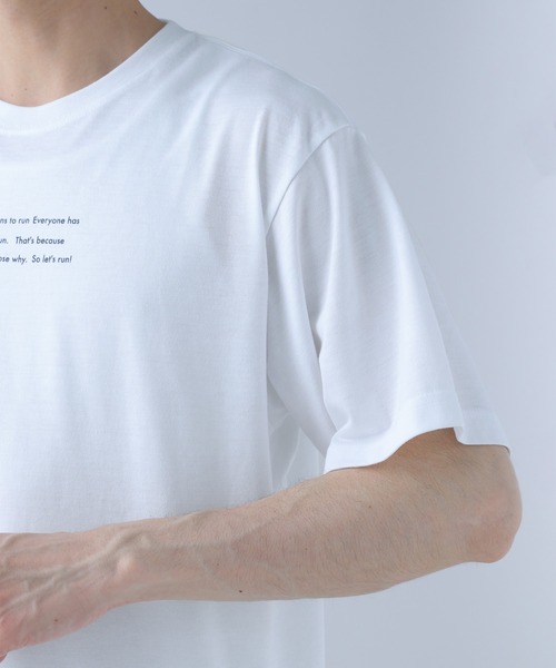 NUMERALS（ヌメラルズ）の「[NUMERALS]クラシックランニングTシャツ（Tシャツ/カットソー・メンズ・ホワイト/ベージュ/ブルー・MEDIUM/LARGE）」の17枚目の写真