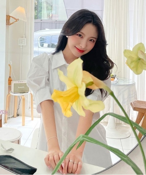 chuu(チュー)の「CHUU リボンビスチェ+シャツワンピース(ワンピース・レディース・アイボリー・FREE)」の6枚目の写真