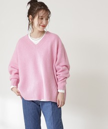 N.（N. Natural Beauty Basic） | ◆片畦Ｖネックラムウールニット(ニット/セーター)