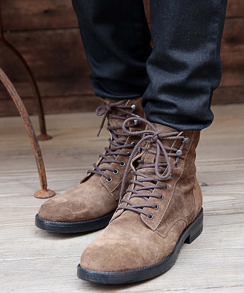 BOEMOS（ボエモス）の「【BOEMOS×RATTLE TRAP】撥水スエードブーツ（ブーツ・メンズ・ダークグレー/グレー/ブラック・M/L）」の5枚目の写真