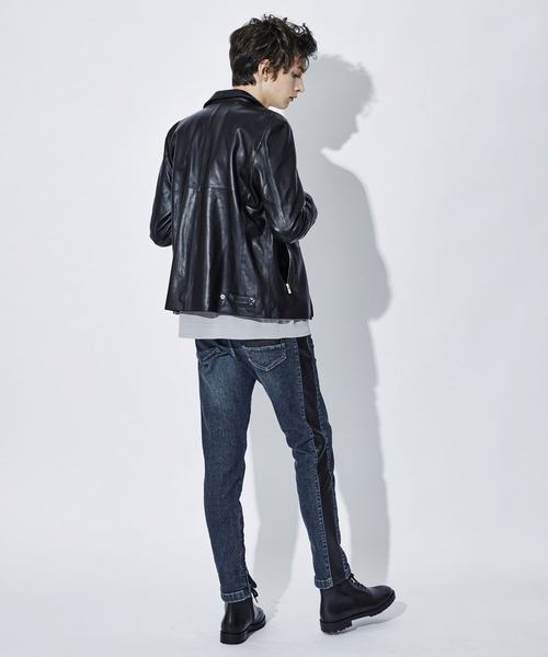 5351 POUR LES HOMMES（ゴーサンゴーイチプールオム）の「【定番人気】セミダブル レザージャケット（ライダースジャケット・メンズ・ブラック・44/46/48/50）」の17枚目の写真