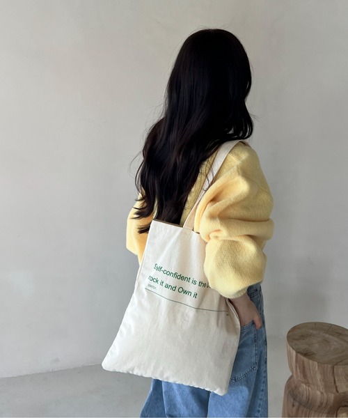 feepur（フェピュール）の「ポケッタブルロゴトートバッグ（トートバッグ・レディース・ホワイト/ピンク/アイボリー・FREE）」の6枚目の写真