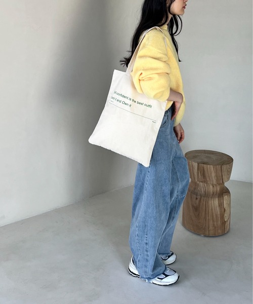 feepur（フェピュール）の「ポケッタブルロゴトートバッグ（トートバッグ・レディース・ホワイト/ピンク/アイボリー・FREE）」の7枚目の写真